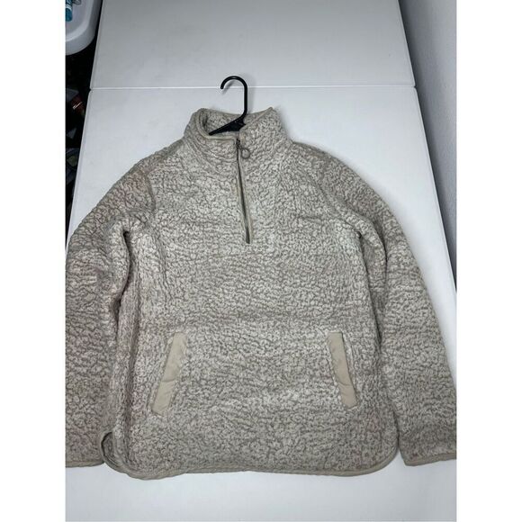 Thread & Supply Women’s Sherpa 1/4 Zip Sweater Pullover Gray Beige Size XS - Picture 5 of 11
